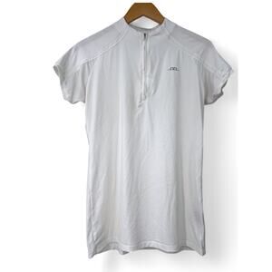 AA Platinum | M|  1/4 Zip Shirt Womens White 3/4 Equestrian Golf Top T-shirt Sun